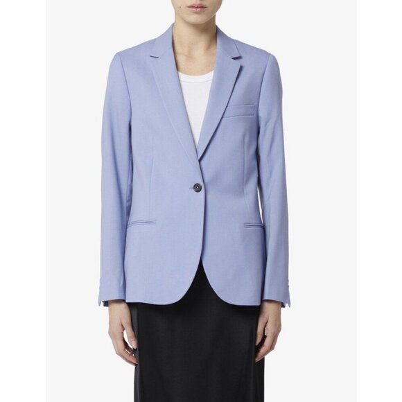 NWOT PAUL SMITH Single Breasted Wool Blazer 42 6 One Button Jacket Light Blue - Picture 5 of 6